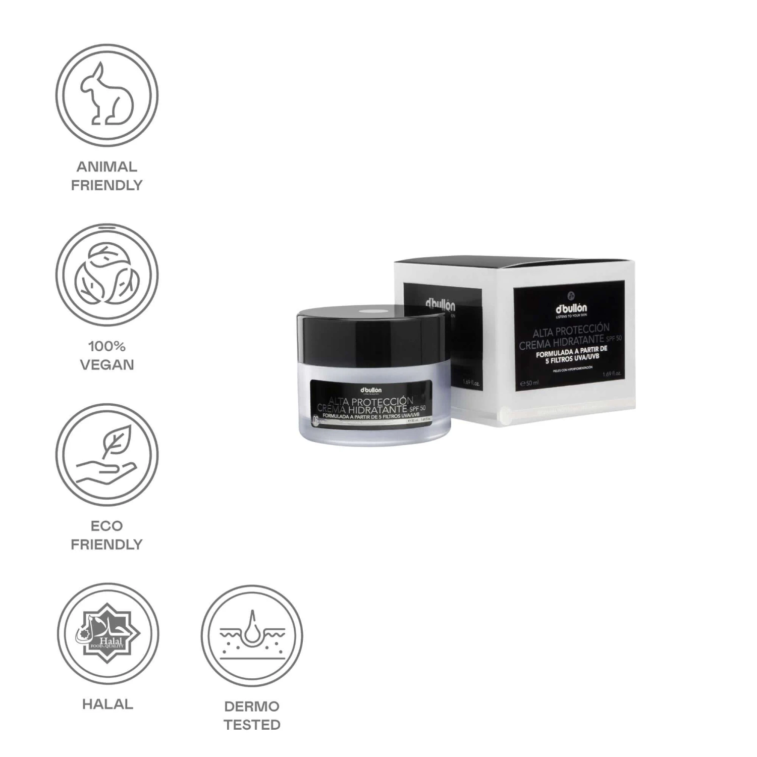 Crema Hidratante Facial Alta Protecci贸n SPF 50 - 50 Ml - Imagen 4