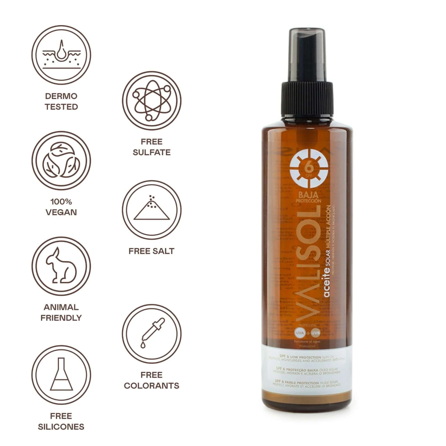 Aceite Solar SPF 6 Con Acelerador Del Bronceado - 250 Ml - Imagen 5